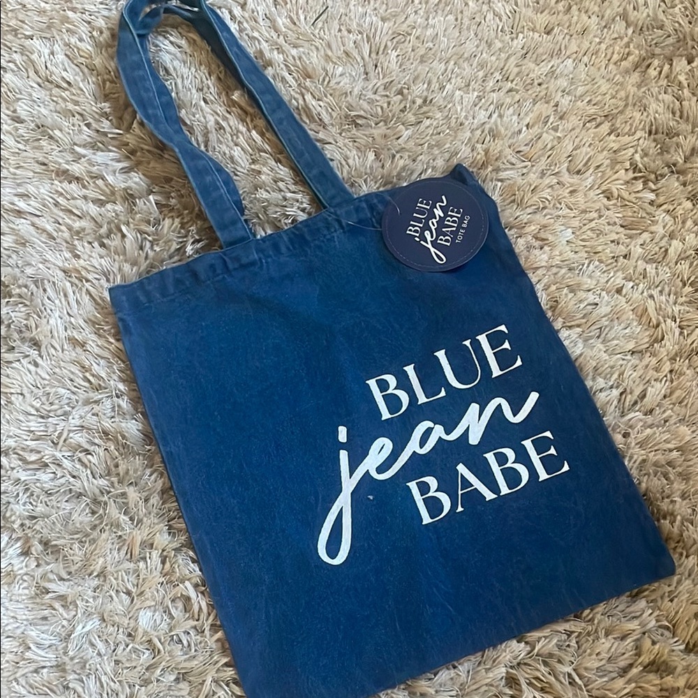 Navy Canvas Tote Bag “Blue Jean Babe”